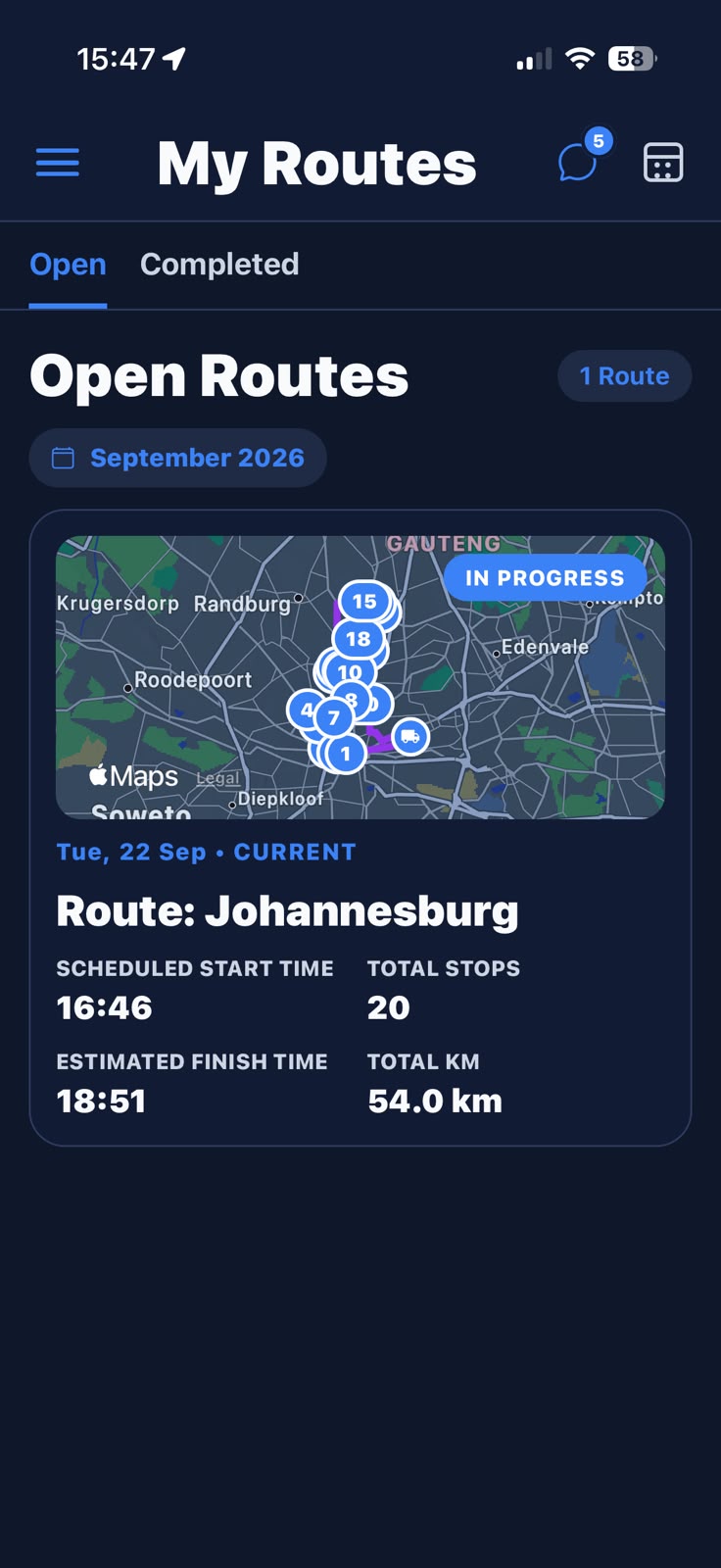Anouk Fleet driver mobile app